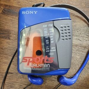 Sony Blue Sports Walkman Cassette Player
WM - FS399 Have audio on for video